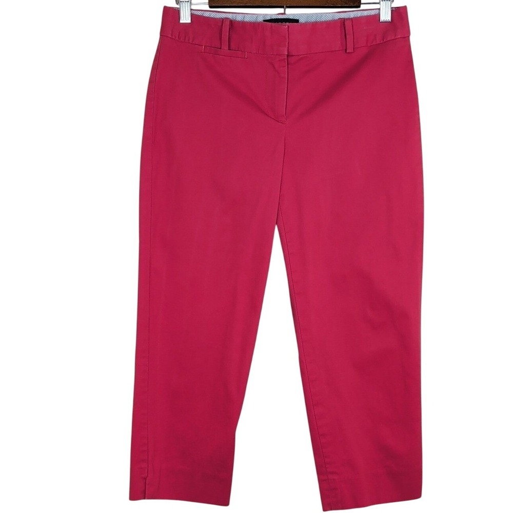 Talbots Signature Capri Pants Women's 4 Petite Pink Coral Cotton Blend Preppy